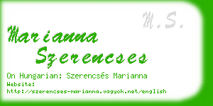 marianna szerencses business card